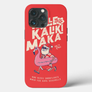 Mele Kalikimaka Santa Flamingo Christmas Getaway iPhone 13 Pro Case