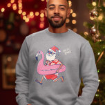 Mele Kalikimaka Santa Flamingo Christmas Getaway Sweatshirt<br><div class="desc">Are you planning a trip to travel to Hawaii this Christmas? Don't forget to wish the natives a merry Christmas in style with this funny & unique tropical tee for the Christmas season. Featuring the phrase Mele Kalikimaka, which means Merry Christmas. The perfect gift for anyone who is vacationing in...</div>