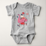 Mele Kalikimaka Santa Flamingo Christmas Getaways Baby Bodysuit<br><div class="desc">Are you planning a trip to travel to Hawaii this Christmas? Don't forget to wish the natives a merry Christmas in style with this funny & unique tropical tee for the Christmas season. Featuring the phrase Mele Kalikimaka, which means Merry Christmas. The perfect gift for anyone who is vacationing in...</div>