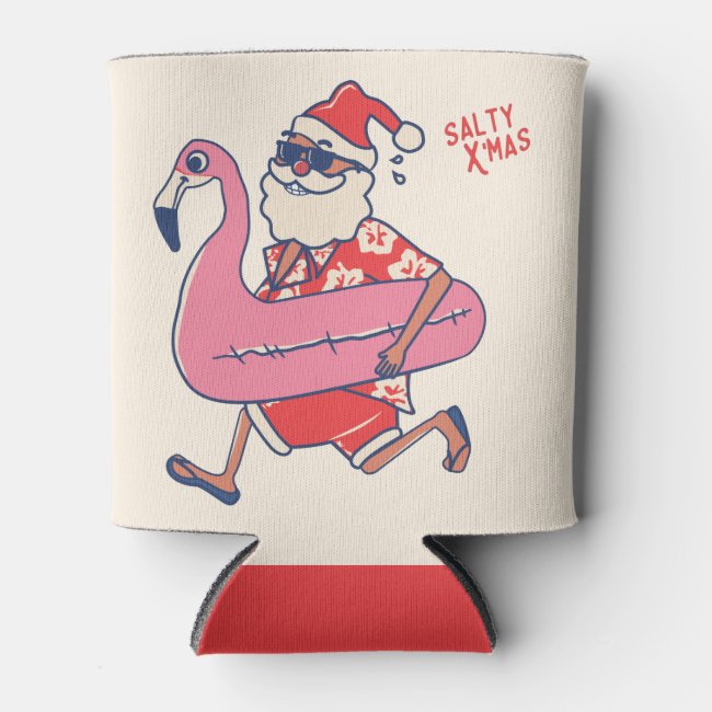 Mele Kalikimaka Santa Flamingo Christmas Getaways Can Cooler