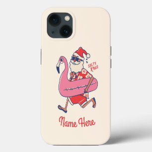 Mele Kalikimaka Santa Flamingo Christmas Getaways iPhone 13 Case