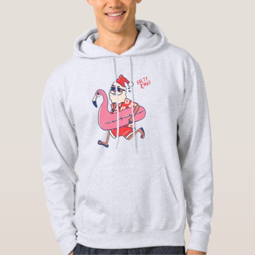 Mele Kalikimaka Santa Flamingo Christmas Getaways Hoodie