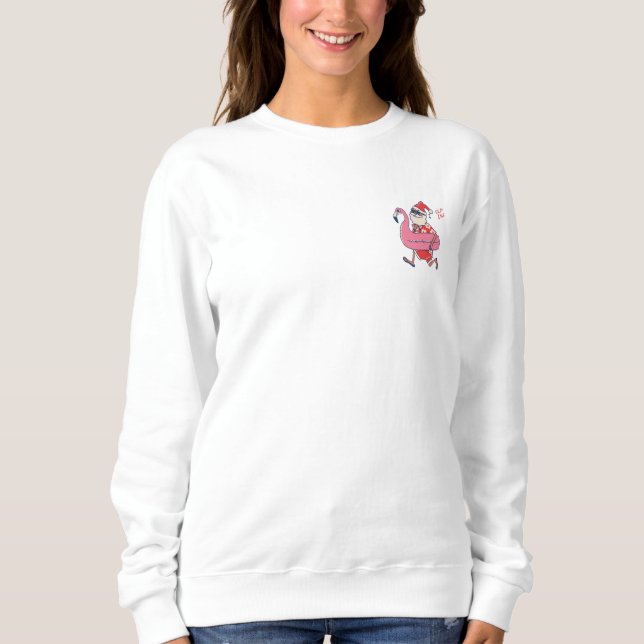 Mele Kalikimaka Santa Flamingo Christmas Getaways  Sweatshirt (Front)