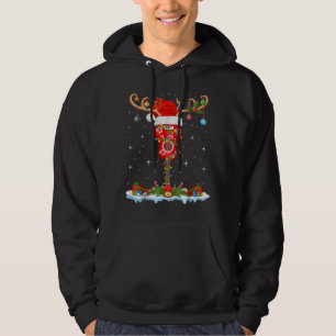 Mele Kalikimaka Santa Hat Reindeer Ukulele Guitar Hoodie