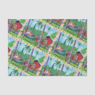 Mele Kalikimaka Santa on Vacation in Hawaii Tissue Paper