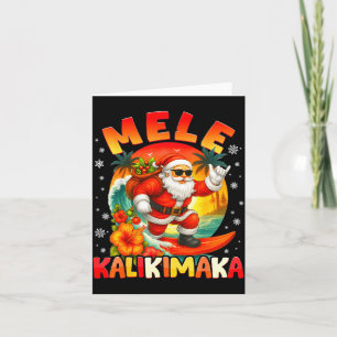 Mele Kalikimaka Santa Rock On Hawaii Christmas Xma Card