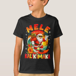 Mele Kalikimaka Santa Rock On Hawaii Christmas Xma T-Shirt