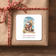 Mele Kalikimaka Santa Surfer Christmas Holiday