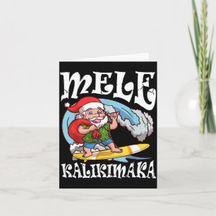 Mele Kalikimaka Santa Surfing Hawaii Christmas  Card