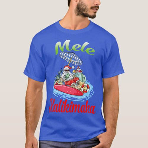 Mele Kalikimaka Santa Surfing T_Shirt