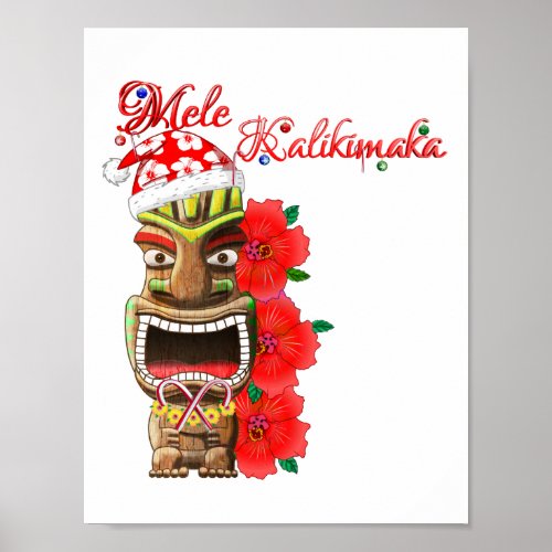 Mele Kalikimaka Santa Tiki Poster