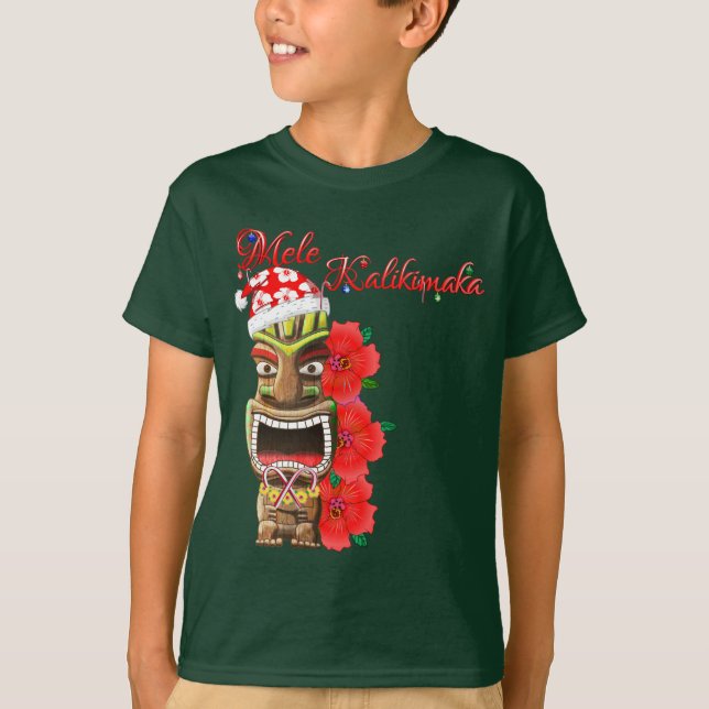 Mele Kalikimaka Santa Tiki T-Shirt (Front)