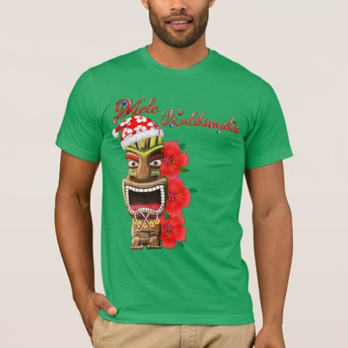Mele Kalikimaka Santa Tiki T_Shirt