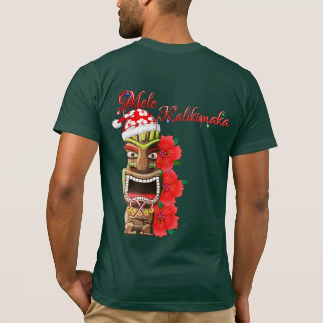 Mele Kalikimaka Santa Tiki T-Shirt (Back)