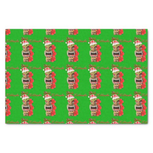 Mele Kalikimaka Santa Tiki Tissue Paper