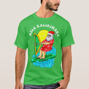 Mele Kalikimaka Santa Wind Surfing Christmas In Ju T-Shirt