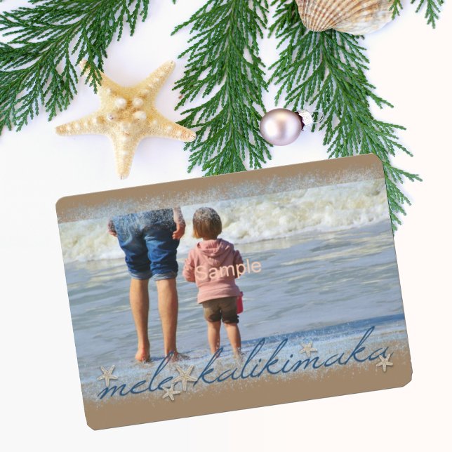 Mele Kalikimaka Script w/ Starfish Holiday Photo (Creator Uploaded)