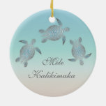  Mele Kalikimaka |  Sea Turtle Hawaiian Christmas Ceramic Ornament