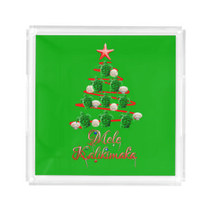 Mele Kalikimaka Sea Turtles Acrylic Tray