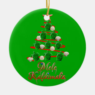 Mele Kalikimaka Sea Turtles Ceramic Ornament