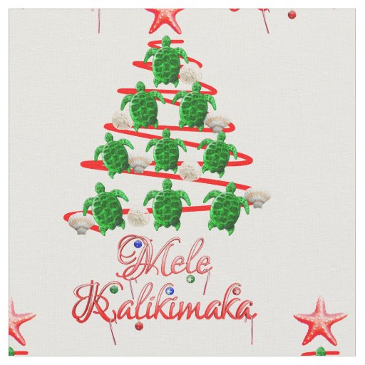 Mele Kalikimaka Sea Turtles Fabric