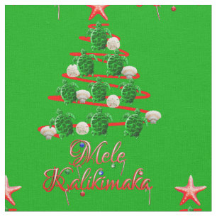 Mele Kalikimaka Sea Turtles Fabric