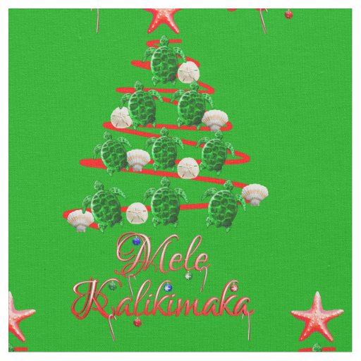 Mele Kalikimaka Sea Turtles Fabric
