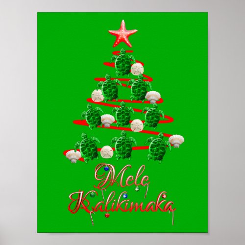 Mele Kalikimaka Sea Turtles Poster