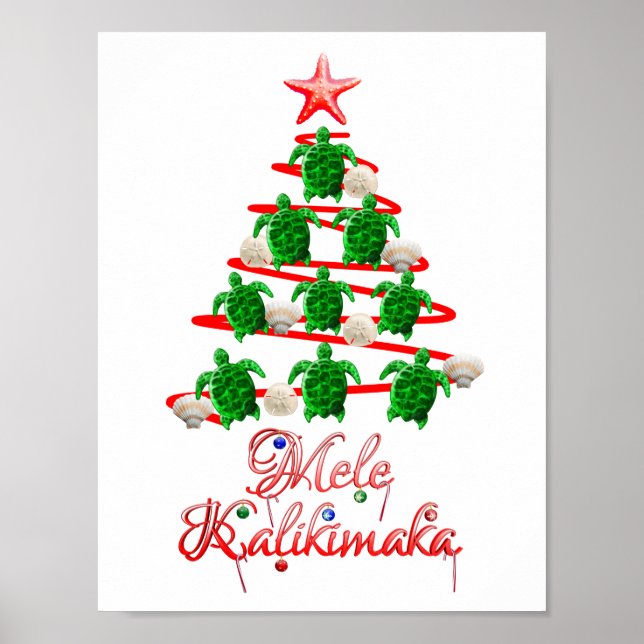 Mele Kalikimaka Sea Turtles Poster (Front)