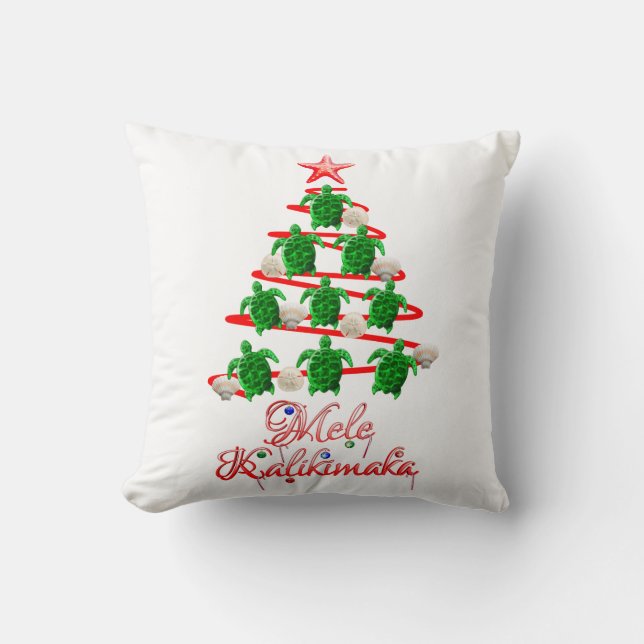 Mele Kalikimaka Sea Turtles Throw Pillow (Front)
