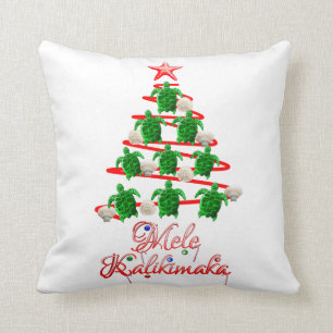 Mele Kalikimaka Sea Turtles Throw Pillow