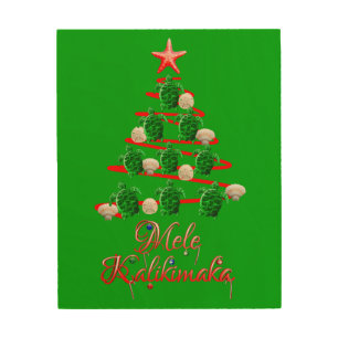 Mele Kalikimaka Sea Turtles Wood Wall Decor