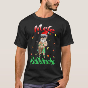 Mele Kalikimaka Shaka Hawaiian Christmas Santa T-Shirt