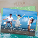 Mele Kalikimaka Stylish Script Christmas Photo Holiday Card<br><div class="desc">Mele Kalikimaka Stylish Handwriting Script With Moveable Hibiscus Flower Christmas Photo Holiday Card. More design edit options available within the custom product page. Background color can be changed. Add your own photos and text. Easy to personalize on your own. Designed by fat*fa*tin. Easy to customize with your own text, photo...</div>