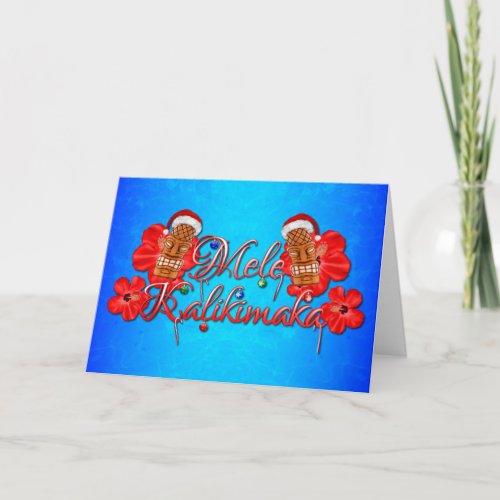 Mele Kalikimaka Tiki Holiday Card