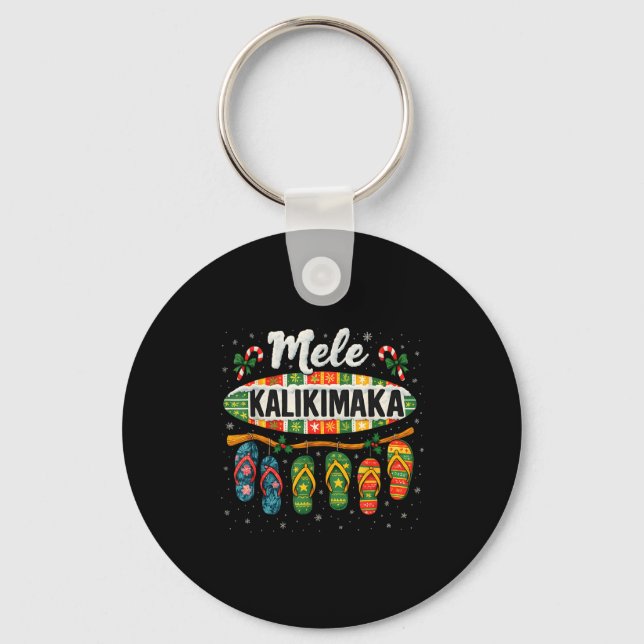 Mele Kalikimaka Trocal Christmas Flip Flop  Keychain (Front)