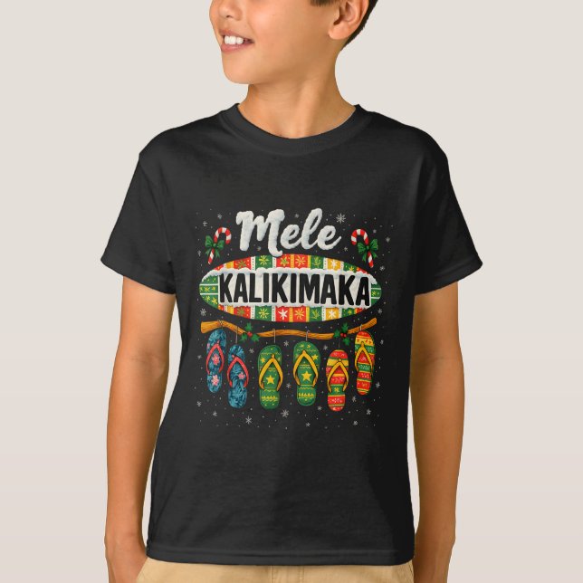 Mele Kalikimaka Trocal Christmas Flip Flop  T-Shirt (Front)
