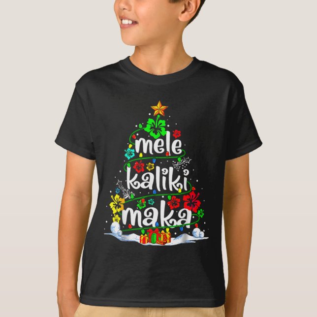 Mele Kalikimaka Trocal Christmas Hawaiian Santa Xm T-Shirt (Front)