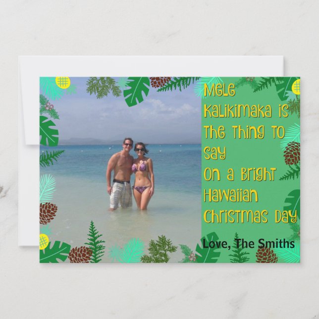 Mele Kalikimaka | Tropical Beach Christmas Card (Front)