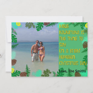 Mele Kalikimaka   Tropical Beach Christmas Card