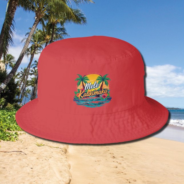 Mele Kalikimaka Tropical Christmas  Bucket Hat (Creator Uploaded)