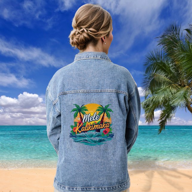 Mele Kalikimaka Tropical Christmas  Denim Jacket (Creator Uploaded)