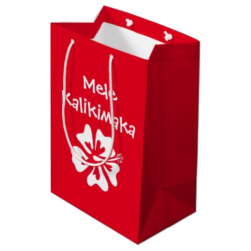 Mele kalikimaka tropical Christmas flower custom Medium Gift Bag