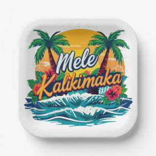 Mele Kalikimaka Tropical Christmas Paper Plates