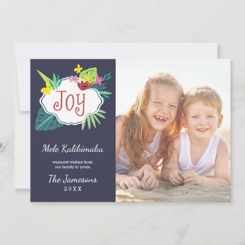 Mele Kalikimaka Tropical Christmas Photo Holiday Card