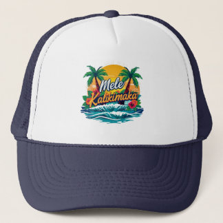 Mele Kalikimaka Tropical Christmas Trucker Hat