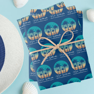 Mele Kalikimaka Tropical Custom Beach Christmas Wrapping Paper Sheets