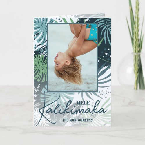 Mele Kalikimaka Tropical Folded Photo Holiday Card
