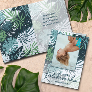 Mele Kalikimaka Tropical Folded Photo Holiday Card
