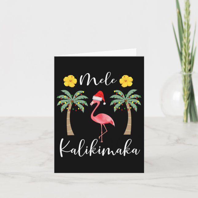 Mele Kalikimaka Tropical Hawaiian Christmas Flamin Card (Front)